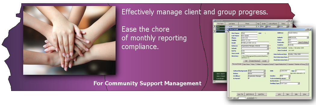 For Community Support Management - database software